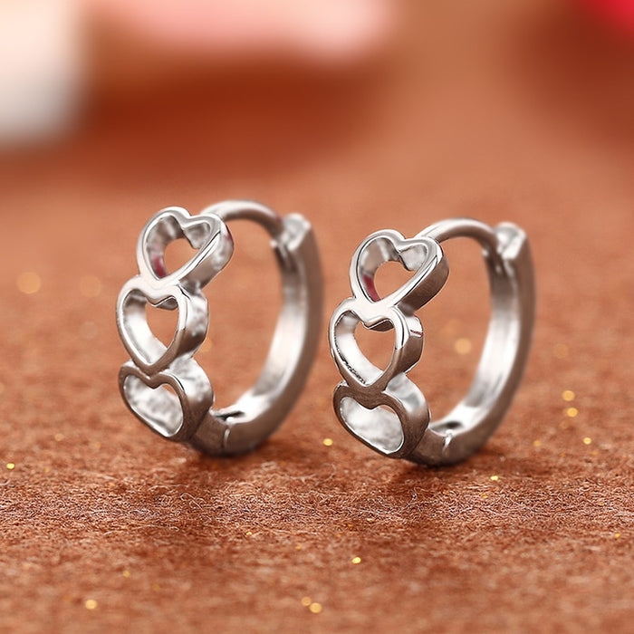 Hollow Heart Shape Earrings For Women, Sweet Chic Fashion Jewelry For Daily Styling