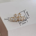 Gentle Minimalist Stud Earrings For Women, Heart And Square Geometric Daily Korean Jewelry view 4