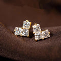 Gentle Minimalist Stud Earrings For Women, Heart And Square Geometric Daily Korean Jewelry view 1