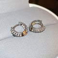 Korean Minimalist Small Hoop Earrings For Women With Inlaid Zircon, Simple Fashion Jewelry view 2