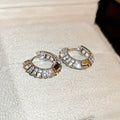 Korean Minimalist Small Hoop Earrings For Women With Inlaid Zircon, Simple Fashion Jewelry view 3