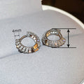 Korean Minimalist Small Hoop Earrings For Women With Inlaid Zircon, Simple Fashion Jewelry view 4