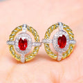 European American Two Tone Vintage Luxury Stud Earrings For Women Fashion Artistic Jewelry view 2