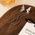 Korean Elegant Silver Alloy Butterfly Ear Clip Long Chain Tassel Luxury Fashion Women's Earrings view 2