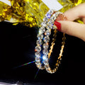 Women's Micro Pave Oversized Statement Hoop Earrings, Sweet Cool Bridal Dress Jewelry view 1
