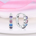 Cute Colorful Heart Zircon Earrings For Women, Sweet Fresh Daily Commuter Fashion Jewelry view 2