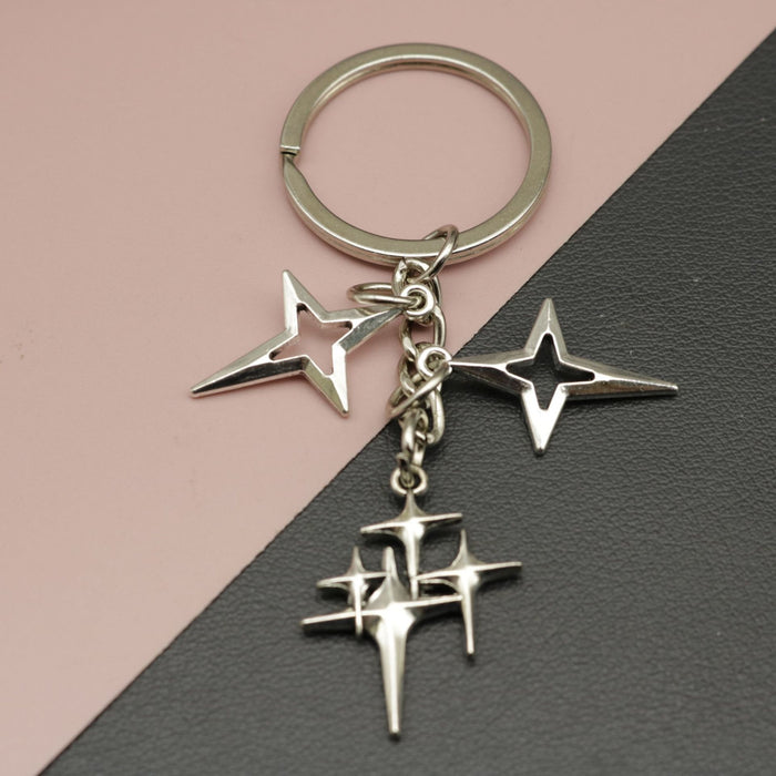 Metal Five Point Star Keychain Bag Charm