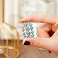 Retro Chinese Style Geometric Faux Turquoise Clip Earrings, Trendy Fashion Ear Jewelry view 2