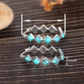 Retro Chinese Style Geometric Faux Turquoise Clip Earrings, Trendy Fashion Ear Jewelry view 4