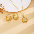 European American Heart Spiral Leaf Irregular Earrings Necklace Set, Light Luxury Metal Fashion Jewelry Set view 2