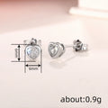 Colorful Heart Stud Earrings, Small Sweet Peach Heart Design Fashion Daily Jewelry view 4