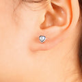 Colorful Heart Stud Earrings, Small Sweet Peach Heart Design Fashion Daily Jewelry view 3