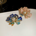 French 3D Floral Pearl Alloy Brooch, Light Luxury Fashion Lapel Pin Accessory view 3