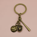 Metal Baseball Bat Glove Keychain Sports Gift – Antique Copper view 3