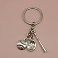 Metal Baseball Bat Glove Keychain Sports Gift – Antique Copper view 6