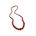 Red Faux Pearl Beaded Necklace And Bracelet Jewelry Set, Light Luxury Sweater Chain view 5