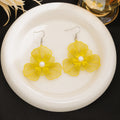 European American Colorful Enamel Hollow Flower Pearl Ear Hooks For Women, Light Luxury Pastoral Sweet Earrings view 3