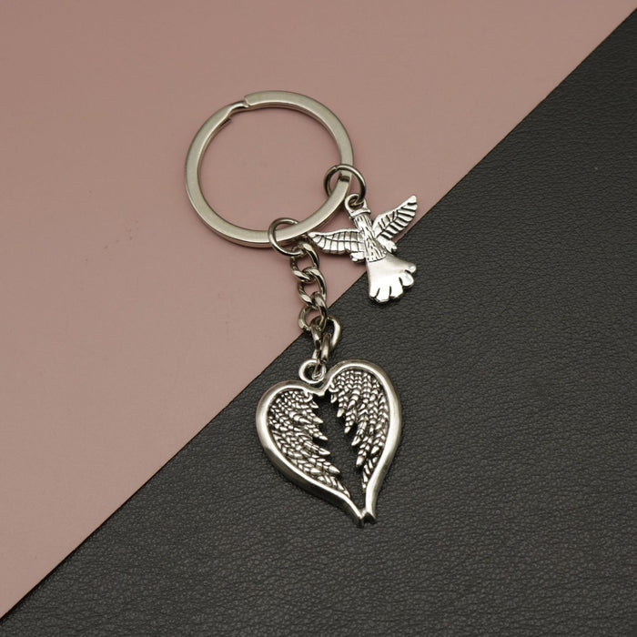Zinc Alloy Angel Wings Keychain Elegant Bag Charm Gift