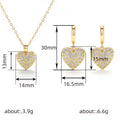 Heart Jewelry Set With Sparkling Pendant Necklace And Sweet Elegant Earrings For Women view 4