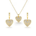 Heart Jewelry Set With Sparkling Pendant Necklace And Sweet Elegant Earrings For Women view 1