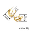 Light Luxury French Geometric Earrings For Women With Faux Pearl, Niche Fashion Jewelry view 4
