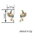 Ethnic Colorful Lucky Bird Stud Earrings For Women, Elegant Micro Inlaid Enamel Metal Jewelry view 4