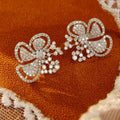 Floral Flower Stud Earrings For Women With Micro Paved Zircon, Pastoral Fashion Jewelry view 1