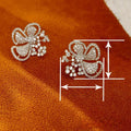 Floral Flower Stud Earrings For Women With Micro Paved Zircon, Pastoral Fashion Jewelry view 4