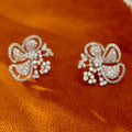 Floral Flower Stud Earrings For Women With Micro Paved Zircon, Pastoral Fashion Jewelry view 5