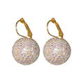 Light Luxury Alloy Rhinestone Ball Earrings For Women, Geometric Sparkling Ear Cuff Design view 5