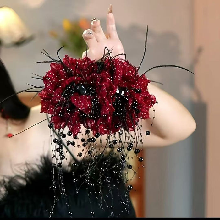 Sparkling Flower Claw Clip With Retro Hong Kong Style