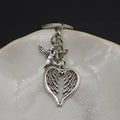 Zinc Alloy Angel Heart Wings Keychain Guardian Gift Key Ring view 2