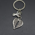 Zinc Alloy Angel Heart Wings Keychain Guardian Gift Key Ring view 3
