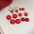 French Chic 925 Silver Pearl Round Geometric Clip-on Earrings For Non-Pierced Ears view 3