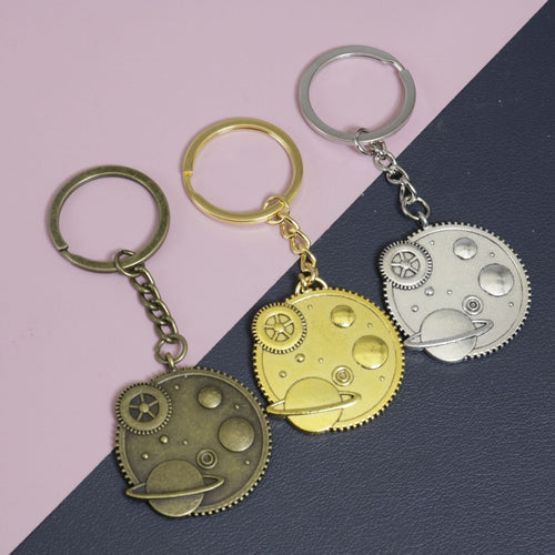 Zinc Alloy Gear Keychain Minimalist Car Key Ring Gift