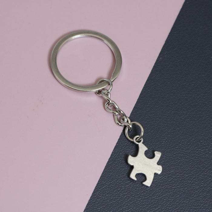 Zinc Alloy Puzzle Piece Keychain Bag Charm Gift