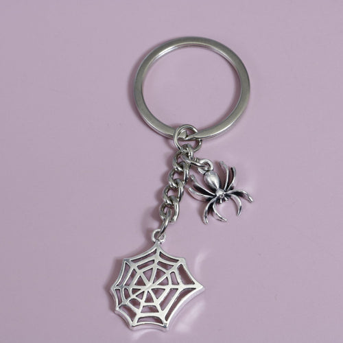 Zinc Alloy Minimalist Spider Web Keychain Bag Charm Gift