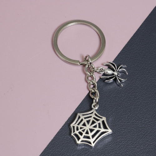 Zinc Alloy Minimalist Spider Web Keychain Bag Charm Gift