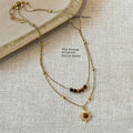 Light Luxury Maillard Style Double Layer Tiger Eye Sunflower Choker Necklace For Women view 4