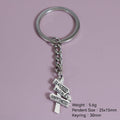 Zinc Alloy Minimal Street Sign Keychain Bag Charm Gift view 2