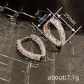 Y2K Sweet Hoop Earrings For Women, Zircon Inlaid Geometric Dress Matching Fashion Jewelry view 4