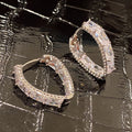 Y2K Sweet Hoop Earrings For Women, Zircon Inlaid Geometric Dress Matching Fashion Jewelry view 5