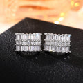 Minimalist Brass Plated Geometric Zircon Stud Earrings For Women Fashion Daily Jewelry view 5