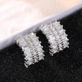 Minimalist Brass Plated Geometric Zircon Stud Earrings For Women Fashion Daily Jewelry view 3