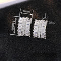 Minimalist Brass Plated Geometric Zircon Stud Earrings For Women Fashion Daily Jewelry view 4