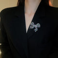 Sparkling Zircon Bow Brooch Copper French Light Luxury Fashion Clothing Accessory view 4