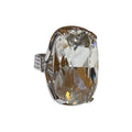 Light Luxury Copper Open Ring With Sparkling Rhinestone Oval Geometric Design view 5