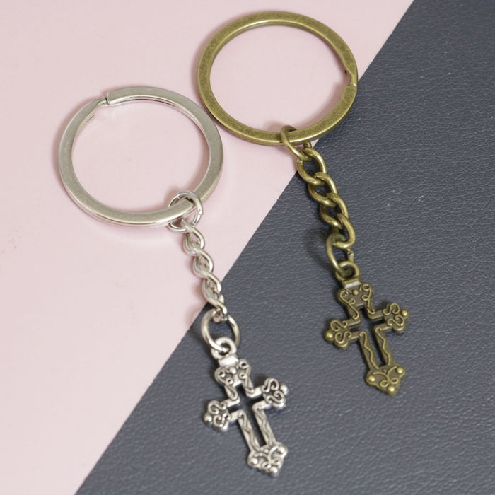 Zinc Alloy Cross Keychain For Bag Charm Gift