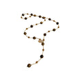 Maillard Style Tiger Eye Sweater Necklace With Zircon Leaf And Round Bead Pendant view 5