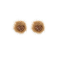 Autumn Winter Korean Plush Fur Ball Pom Pom Quilted Heart Alloy Cute Versatile Stud Earrings view 5